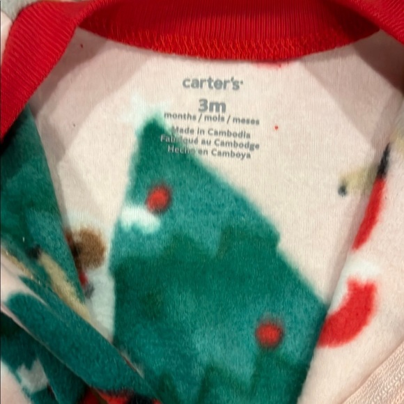 NWT Carter’s Fleece Black Santa Footed Pajamas 3 months - Picture 5 of 8